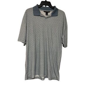 Vintage Slates Blue White Polo Shirt Casual Elegance - Size L